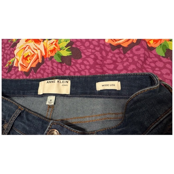 Anne Klein Dark Wash High Rise Wide Leg jeans - Picture 8 of 9